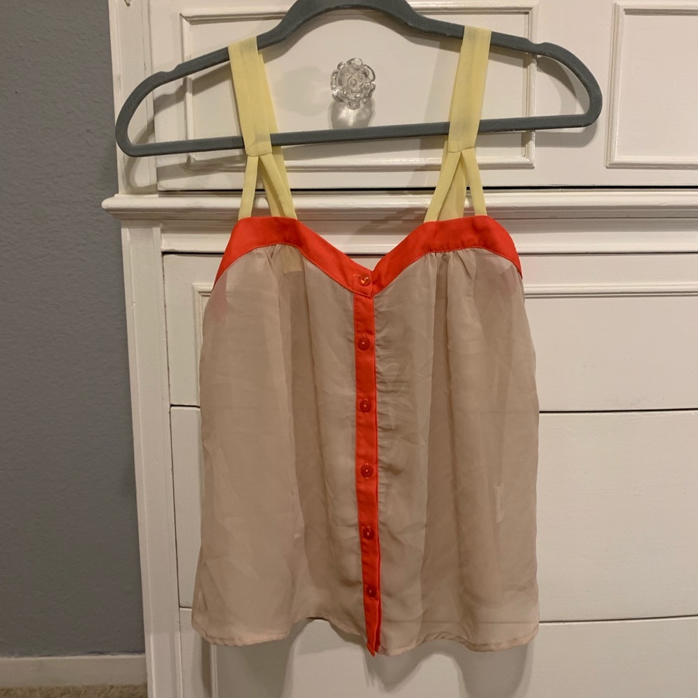 Multicolor sheer tank top